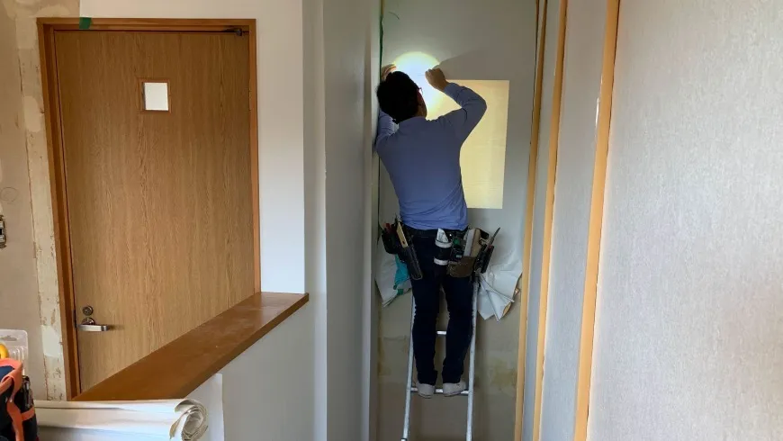階段の高所作業