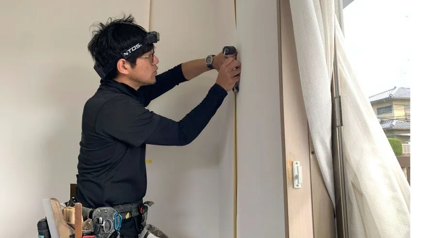 大阪府阪南市緑が丘Y様邸 和室天井 洋室壁 クロス工事